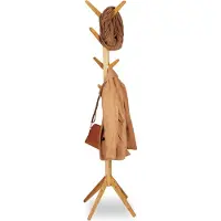 Relaxdays kapstok staand - 8 haken - 179 x 40,5 x 40,5 cm - bamboe
