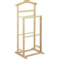 Relaxdays dressboy bamboe - kledingstandaard voor dames - kledingbutler heren - landelijk