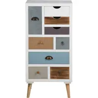 Ebuy24 Thijs kommode wit ladekast met 9 lades.