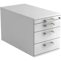 Hjh OFFICE PRO SIGNA TC30 CE - Rolcontainer Wit Hout met 3 lades Chrome metaal handgreep