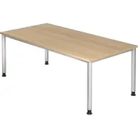 Hjh OFFICE PRO HILO 2E S - 200 x 100 Eiken Tafelhoogte I In hoogte verstelbaar
