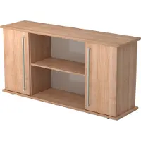 Hjh OFFICE PRO KAPA SB | Dressoir | met deuren - Walnoot Sideboard Chrome metaal handgreep