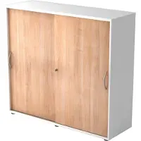 Hjh OFFICE PRO BETA 1753S - Hoogte van de map | 3 OH Wit/Walnoot Schuifwandkast Metalen handgreep