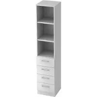 Hjh OFFICE PRO SIGNA G 7600 RE - Wit Hoogte van de map | 5 OH Kast met 4 lades Rail handvat (kunststof)