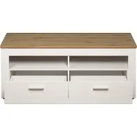 Trendteam Tv-meubel 2 laden en 2 vakken, lichte houten en witte decoratie, l148 cm shade