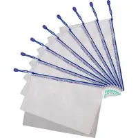 Tarifold opbergtas met ritssluiting A4 - 330x240mm - PVC - blauw - pak 8 stuks