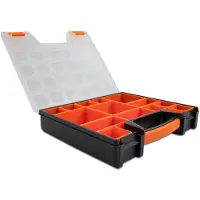 DeLOCK Sorting box with 14 compartments 312 x 272 x 60 mm orange / black