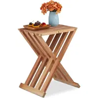 Relaxdays bijzettafel inklapbaar - walnotenhout - 44,5 x 34 x 28 cm - klaptafel - balkontafel