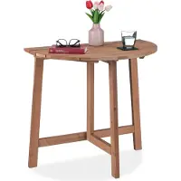 Relaxdays klaptafel - halfrond - 74 x 80 x 50 cm - balkon - terras en tuin - hout - buiten - klein - muur