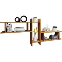 VCM Sirola Maxi wandkast Wandmontage met 5 vakkenBeuken decor.