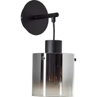 Brilliant Simonis - Wandlamp - E27 max 1x52W - Zwart/Gerookt Glas