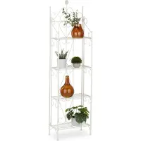 Relaxdays plantenrek metaal - inklapbaar bloemenrek - plantenetagère binnen - woonkamer