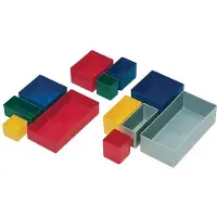 LA-KA-PE Inzetbak | 49 x 49 x 40 mm | blauw PK | voor schuifladen en assortimentskisten | 25 stuks - E40-4 BLAU