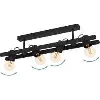 Eglo 4-lichts plafondlamp Plimsoll zwart