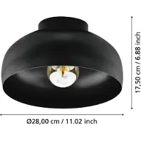 Eglo Plafondlamp E27 | Mogano 2 | Ø 28 cm | IP20 | Zwart