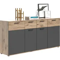 GuenstigEinrichten Mason dressoir 4 deuren, 1 lade eik decor.