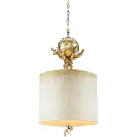 Flambeau LED Hanglamp Trellis | 1X E27 Max 60W | Dimbaar | Putty Patina & Silver Leaf