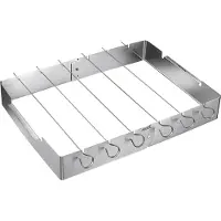 Westmark BBQ Spieshouder Set - Grill Spiesen - Gelijkmatig Grillen - Inklapbaar Ontwerp - 7 Delig - Zilverkleurig