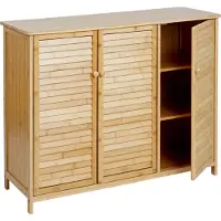 MCW Dressoir MCW-B18, ladekast highboard, 3 deuren bamboe 81x97x34cm