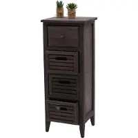 MCW Ladekast T18, ladekast, 4 laden, 74x30x25cm Shabby-Look Vintage ~ grijsbruin