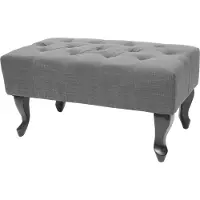 MCW Poef Chesterfield, poef poef, waterafstotende stof/textiel 39x77x47cm ~ donkergrijs