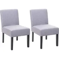 MCW Set van 2 eetkamerstoelen -F61, loungestoel, stof/textiel ~ grijs