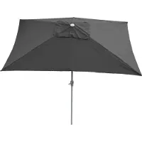 Mendler Parasol N23, tuinparasol, 2x3 m rechthoekig kantelbaar, polyester/aluminium 4,5 kg UV-bescherming 50+ ~ antraciet