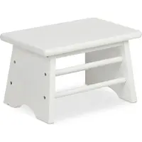 Relaxdays opstapkrukje - bamboe - tot 100 kg - 20 x 33 x 21,5 cm - plantenkrukje - wit