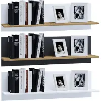 VCM Usilo wandkast wandmontage wit, eik decor.