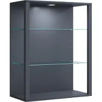 VCM GlasolLW vitrinekast wandmontage antraciet.