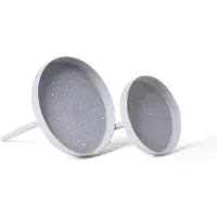 Novaliv 4x kaarsenprikker plat 8 cm grijs kaarsenhouder voor adventskrans kaarsspeld kerstkrans