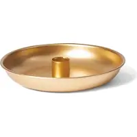Novaliv Set van 2 kaarsenhouders Adventskrans ronde tafelkaarsen goud kerstdecoratie kaarsenhouder 15cm metalen kaarsenhouder kaarsenstoker kaarsenbord decoratieve schaal kerst scandinavisch chic