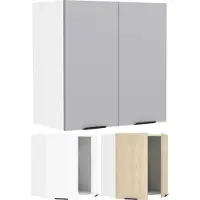 Hioshop Fasola keuken bovenkastje 60 cm 2 deuren antracietgrijs, wit.