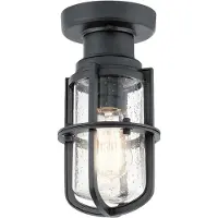 Kichler Elstead Suri buitenstaande lamp, E27, 28 cm, gestructureerd zwart, IP44, beschermd tegen zeewater