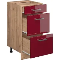 Vicco Keukenonderkast R-Line Rode hoogglans 40 cm met laden, zonder werkblad, Model 37478