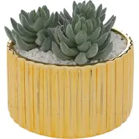 Atmosphera Le Collectionneur Plantenpot - Decoratieve Bloempot Binnen - Luxe Plantenpot - 12 cm in Hoogte - Keramische Pot - Goud