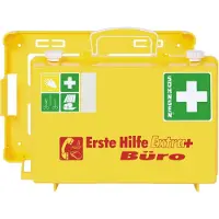 Soehngen EHBO-koffer Extra+ KANTOOR SN-CD, DIN 13157, geel, reflecterende strepen, incl. wandhouder, gevuld, ABS-kunststof