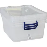 Really Useful Box Really Useful Boxes stapelbare opbergboxen, transparant, met deksel, 17,5 l, 3 stuks