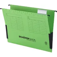 Schäfer Shop hangmappen, voor formaten tot A4, met soufflets aan de zijkant, groen