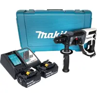 Makita DHR 202 RTW accu-boorhamer 18 V 20 mm 2,0 J wit + 2x accu 5,0 Ah + oplader + koffer