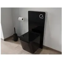 Vente-unique Decoratief voorwandsysteem voor hang-wc - Zwart - SPINOSA