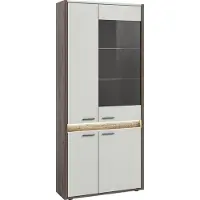 Xonox Home Falcona vitrinekast 4 deuren incl. LED-verlichting lichtgrijs.