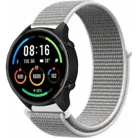 Strap-it Smartwatch bandje nylon - geschikt voor Xiaomi Watch S1 (Active/Pro) / Watch 2 Pro / Watch S3 / Mi Watch / Amazfit Balance / Bip 5 - zeeschelp grijs