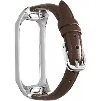 Strap-it Leer Smartwatch bandje - Geschikt voor Samsung Galaxy Fit 2 leren bandje - bruin - Horlogeband / Polsband / Armband