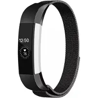Strap-it Milanees Smartwatch bandje - Geschikt voor Fitbit Alta / Alta HR Milanese band - zwart - Horlogeband / Polsband / Armband - Maat: Maat S
