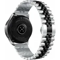 Strap-it Luxe Jubilee stalen bandje - geschikt voor Huawei Watch GT 3 Pro 43mm / GT 3 42mm / GT 2 42mm - zilver/zwart