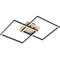Eglo Zigbee plafondlamp Lomaltas-Z zwart met houtlook - vierkant
