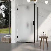 FortiFura Galeria Douchecabine - 120x90x200cm - scharnieren - deurgreep - vlak - gesatineerd veiligheidsglas - PVD - geborsteld gunmetal (antraciet) SW1122553/SW1122563/SW797907/SW797928