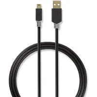 Nedis USB-Kabel | USB-A Male | USB Mini-B 5-Pins Male | 480 Mbps | 2 m | 1 stuks - CCBW60300AT20 CCBW60300AT20