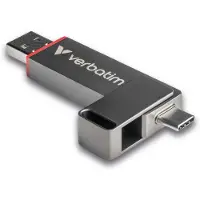 Verbatim Dual QuickStick USB-stick Retail 1 TB Zilver 32043 USB-C 3.2 Gen 1, USB-A 3.2 Gen 1